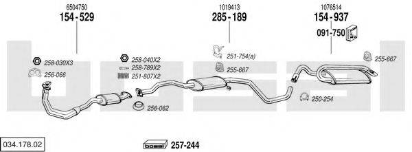 BOSAL 03417802 Система выпуска ОГ