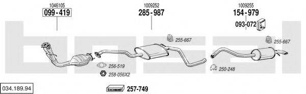 BOSAL 03418994 Система выпуска ОГ