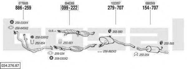 BOSAL 03427687 Система выпуска ОГ