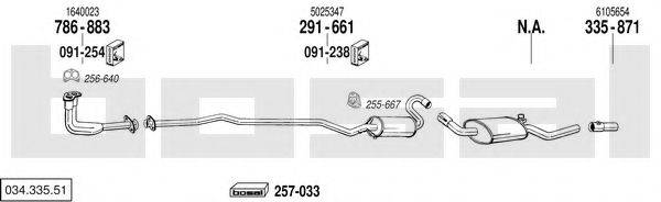 BOSAL 03433551 Система выпуска ОГ