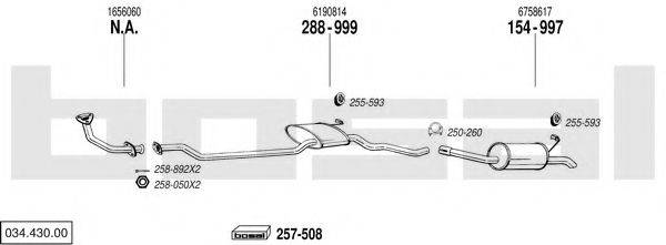 BOSAL 03443000 Система выпуска ОГ