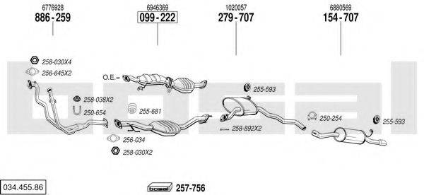 BOSAL 03445586 Система выпуска ОГ