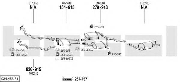 BOSAL 03445651 Система выпуска ОГ