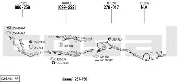 BOSAL 03446165 Система выпуска ОГ