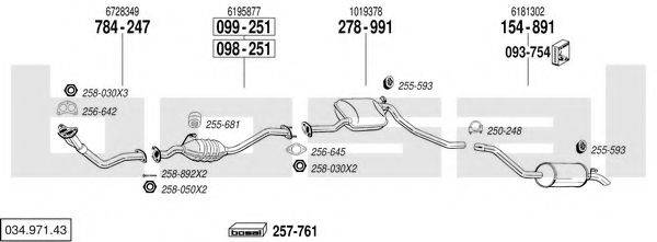 BOSAL 03497143 Система выпуска ОГ