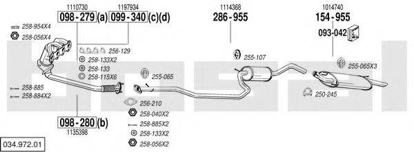 BOSAL 03497201 Система выпуска ОГ