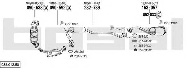 BOSAL 03801250 Система выпуска ОГ