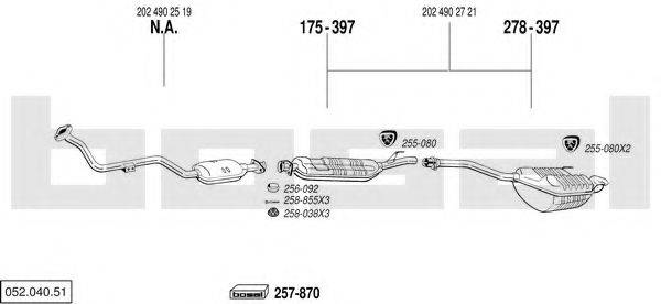 BOSAL 05204051 Система выпуска ОГ