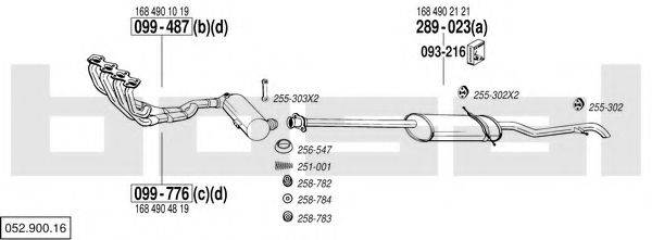 BOSAL 05290016 Система выпуска ОГ