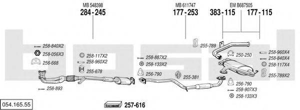 BOSAL 05416555 Система выпуска ОГ