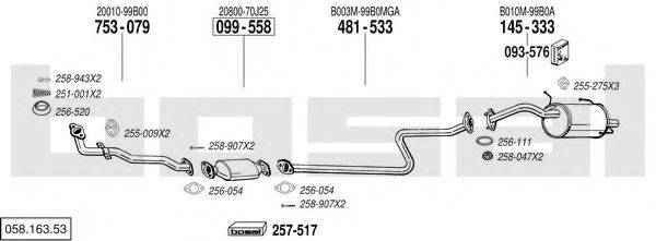 BOSAL 05816353 Система выпуска ОГ