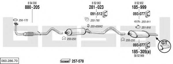 BOSAL 06028670 Система выпуска ОГ