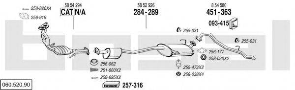 BOSAL 06052090 Система выпуска ОГ