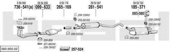 BOSAL 06095002 Система выпуска ОГ