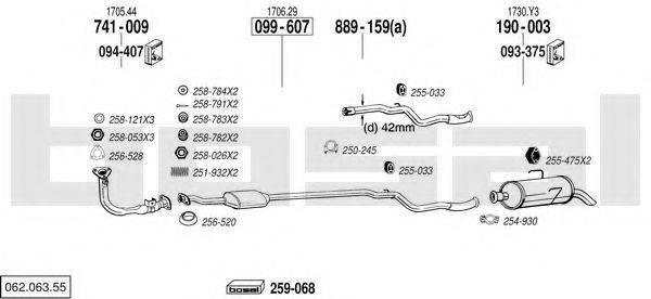 BOSAL 06206355 Система выпуска ОГ