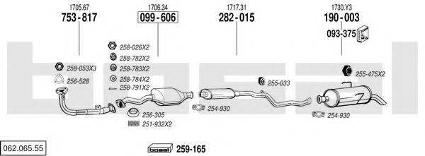 BOSAL 06206555 Система выпуска ОГ