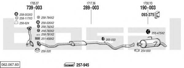 BOSAL 06206760 Система выпуска ОГ