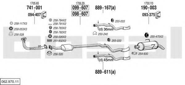 BOSAL 06297011 Система выпуска ОГ