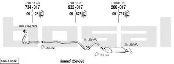 BOSAL 06614851 Система выпуска ОГ