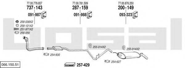 BOSAL 06615051 Система выпуска ОГ