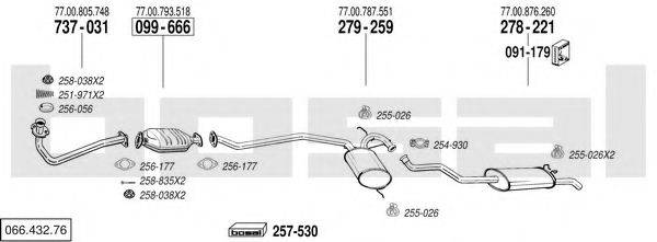 BOSAL 06643276 Система выпуска ОГ