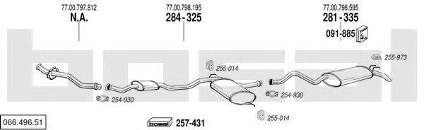 BOSAL 06649651 Система выпуска ОГ