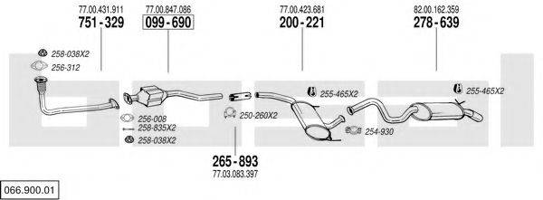 BOSAL 06690001 Система выпуска ОГ