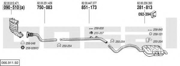 BOSAL 06691192 Система выпуска ОГ