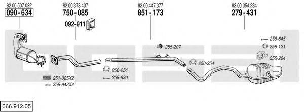 BOSAL 06691205 Система выпуска ОГ