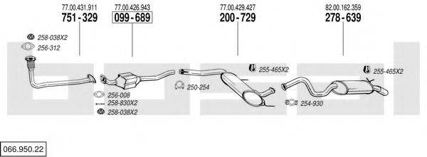 BOSAL 06695022 Система выпуска ОГ