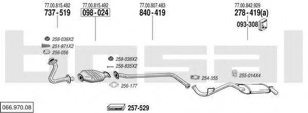 BOSAL 06697008 Система выпуска ОГ