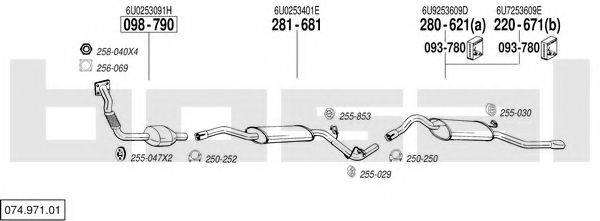 BOSAL 07497101 Система выпуска ОГ