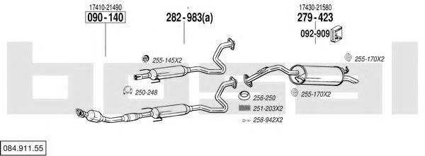 BOSAL 08491155 Система выпуска ОГ