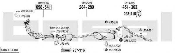 BOSAL 08819400 Система выпуска ОГ