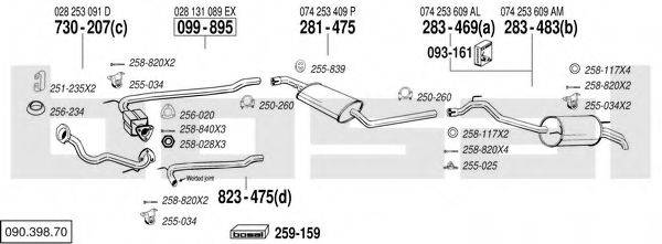 BOSAL 09039870 Система выпуска ОГ