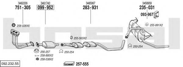 BOSAL 09223255 Система выпуска ОГ