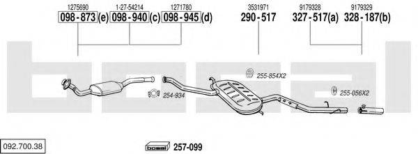 BOSAL 09270038 Система выпуска ОГ