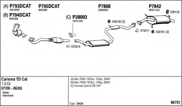 FENNO MI701 Система выпуска ОГ