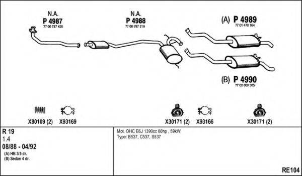FENNO RE104 Система выпуска ОГ