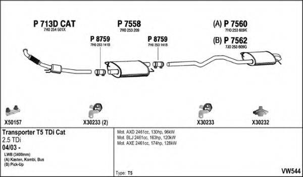 FENNO VW544 Система выпуска ОГ