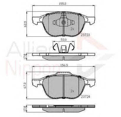 COMLINE ADB01323 Комплект тормозных колодок, дисковый тормоз