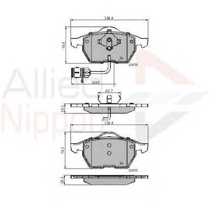 COMLINE ADB1715 Комплект тормозных колодок, дисковый тормоз