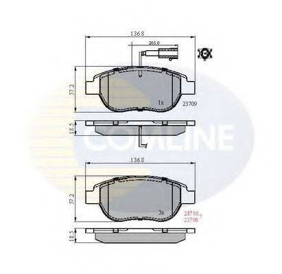 COMLINE CBP11038 Комплект тормозных колодок, дисковый тормоз