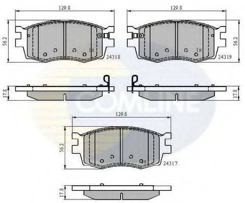 COMLINE CBP31519 Комплект тормозных колодок, дисковый тормоз