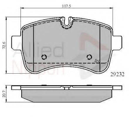 COMLINE ADB01617 Комплект тормозных колодок, дисковый тормоз