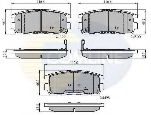 COMLINE CBP31580 Комплект тормозных колодок, дисковый тормоз