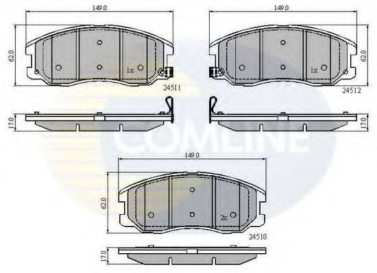 COMLINE CBP31582 Комплект тормозных колодок, дисковый тормоз