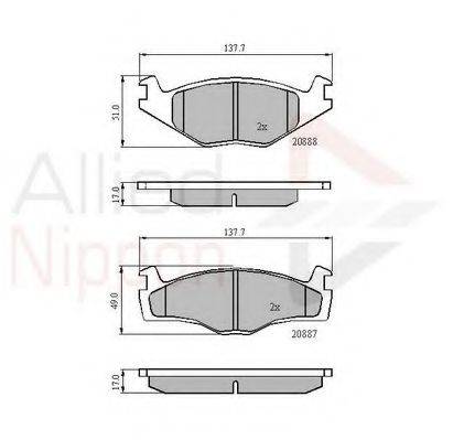 COMLINE ADB0703 Комплект тормозных колодок, дисковый тормоз