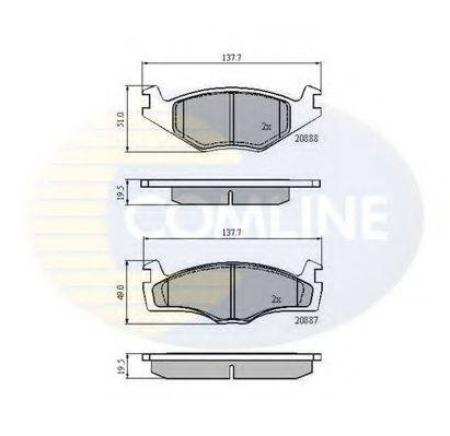 COMLINE CBP0149 Комплект тормозных колодок, дисковый тормоз