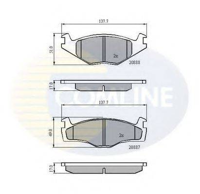 COMLINE CBP0703 Комплект тормозных колодок, дисковый тормоз